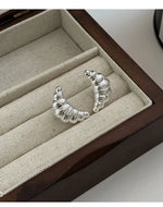 925 Sterling Silver Croissant Hoop Earrings for Women